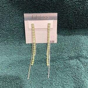 GUESS Silver and Green Dangle Earrings